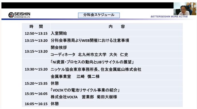 リサイクル技術分科会　大矢コーディネータより開会の挨拶